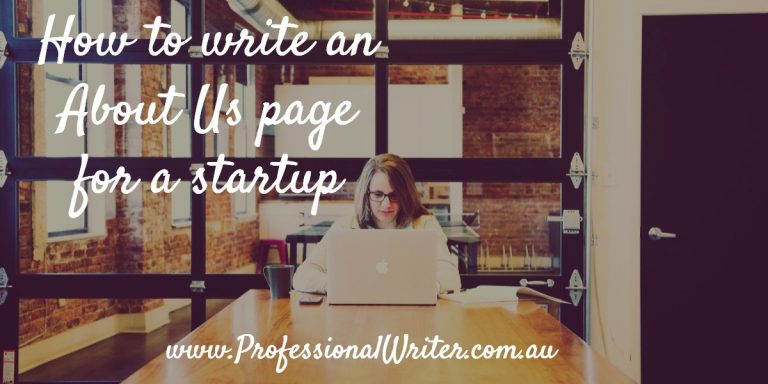 Startup About us page, about us page for startups, Professional Writer, About Us page help