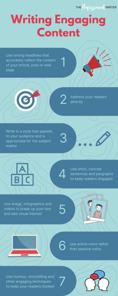 How to write engaging content, writing for the web, online content writing, professional content
